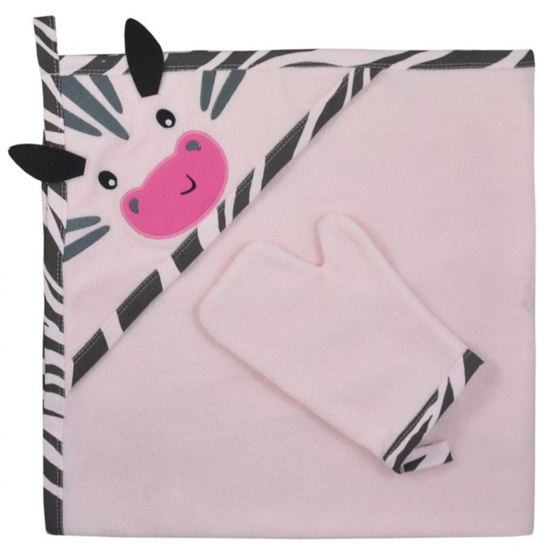 Detská osuška s žinkou Koala Happy Zebra pink