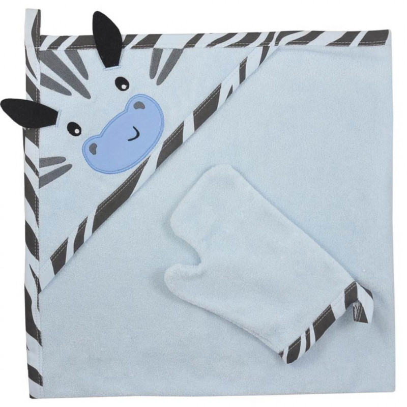 Dětská osuška s žínkou Koala Happy Zebra blue