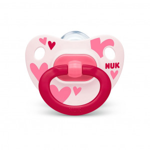 Dudlík NUK Happy Days6-18 m růžově bílý BOX