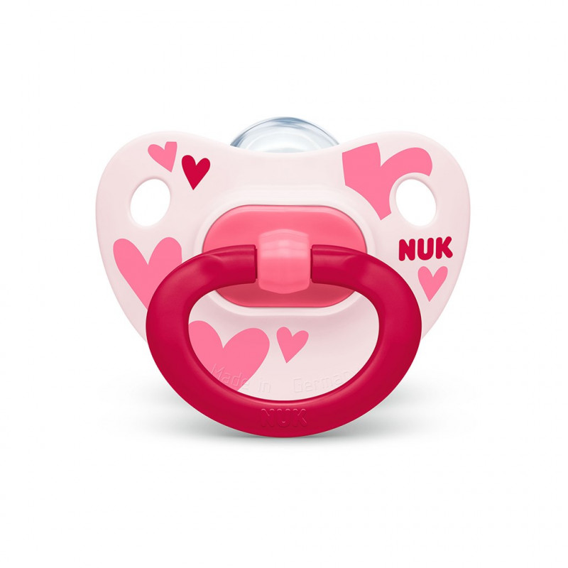 Dudlík NUK Happy Days6-18 m růžově bílý BOX