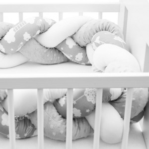 Ochranný mantinel do postýlky cop New Baby Minka a Mráček šedý