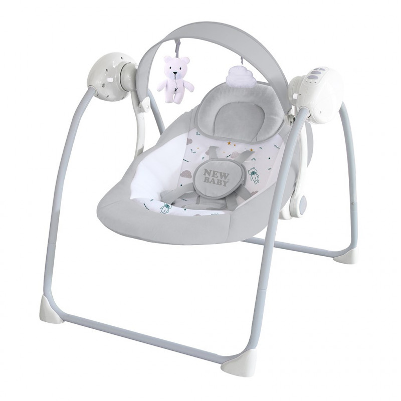 Detské hojdacie lehátko NEW BABY TEDDY Gray