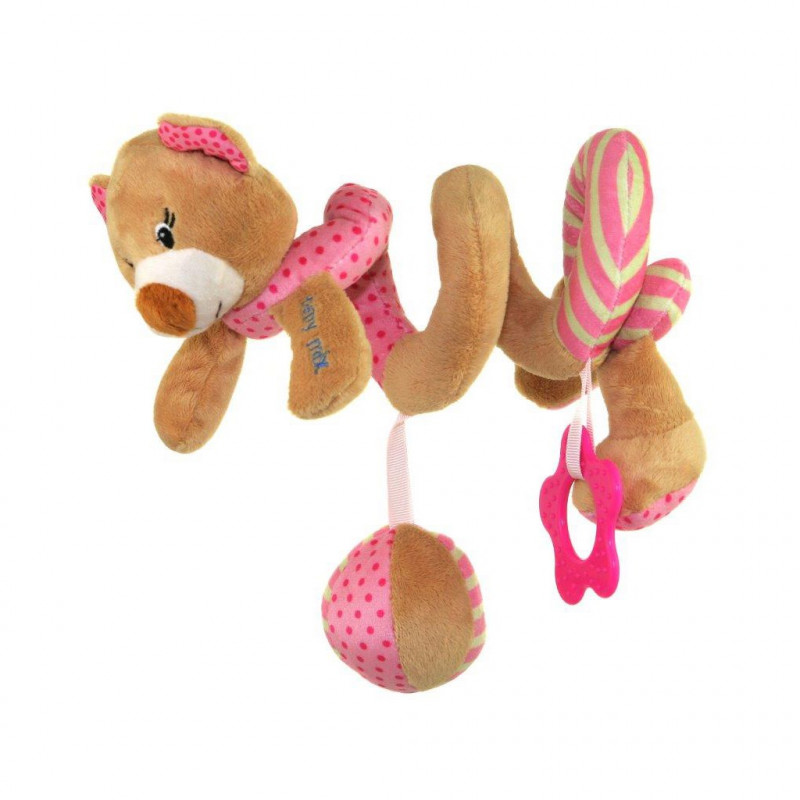 Hračka na postýlku Spirála Baby Mix medvídek růžový