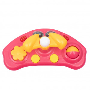 Dětské chodítko Baby Mix s volantem a silikonovými kolečky růžové