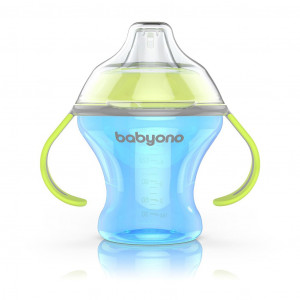 Netekoucí hrneček s měkkým náustkem Baby Ono 180 ml modrý