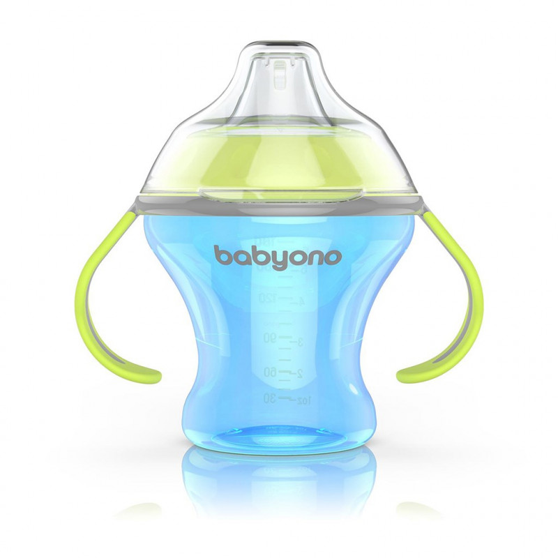 Netekoucí hrneček s měkkým náustkem Baby Ono 180 ml modrý