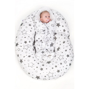 Univerzálny dojčiaci vankúš v tvare C New Baby Pierka ružové