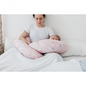 Obliečka na dojčiaci vankúš v tvare C New Baby Ovečky bežová