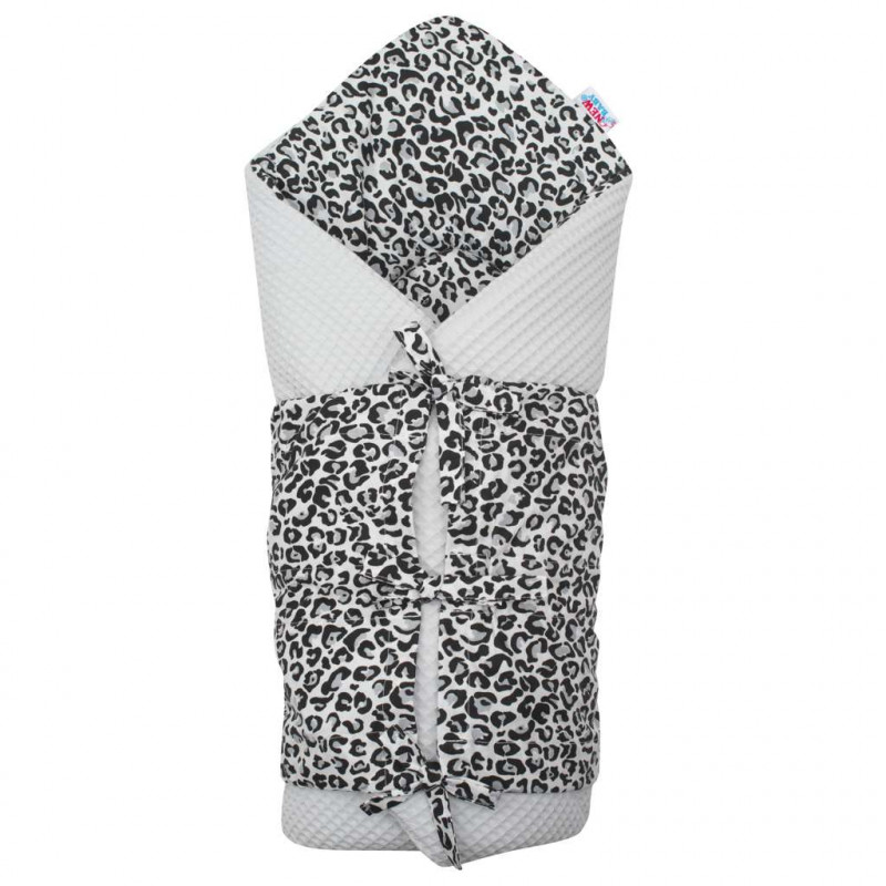 Klasická šnurovacia zavinovačka New Baby Vafle sivá leopard