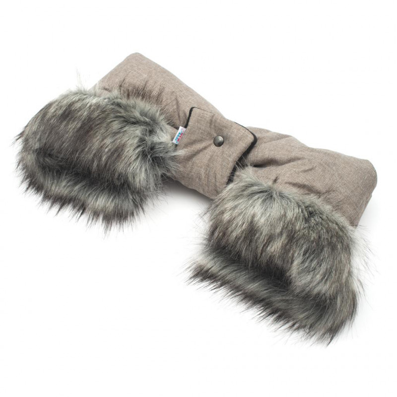 Rukávník na kočiar 2v1 New Baby s kožušinkou latte
