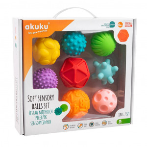 Sada senzorických hraček 8ks Akuku balónky