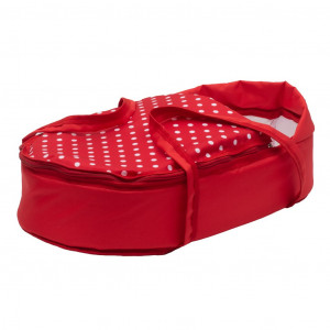 Dětský Retro kočárek pro panenky 2v1 New Baby Magdalena červený s puntíky