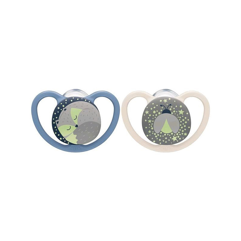 Dudlík NUK Space Nights 6-18m 2ks/BOX kluk