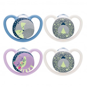 Dudlík NUK Space Nights 6-18m 2ks/BOX kluk