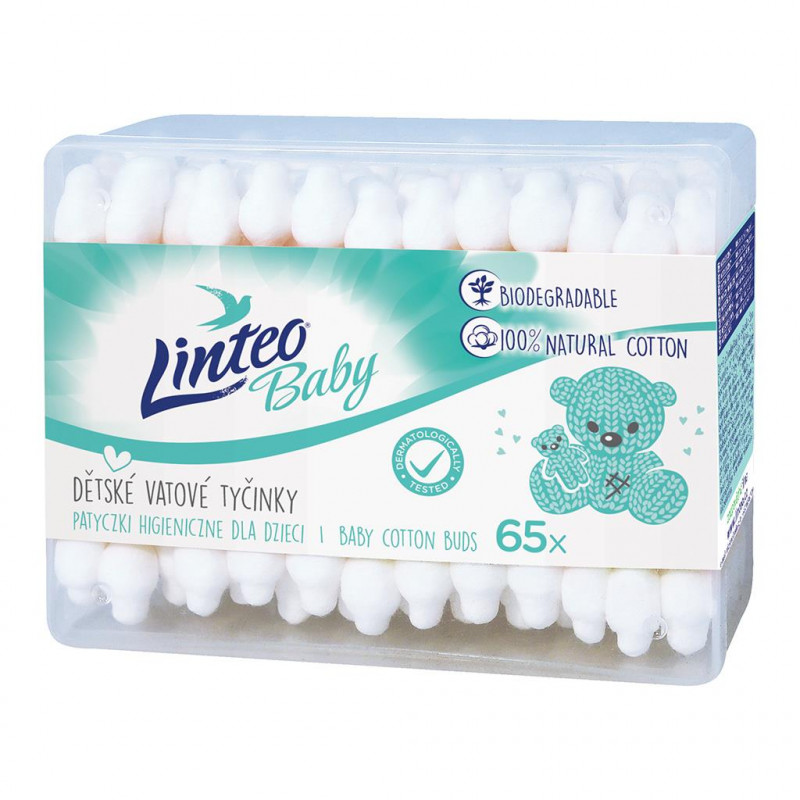 Detské vatové tyčinky Linteo Baby 65 ks