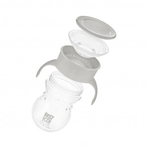 Detský kúzelný hrnček Akuku 360°-270 ml sivý