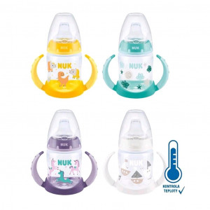 Kojenecká láhev na učení NUK s kontrolou teploty 150 ml bílá