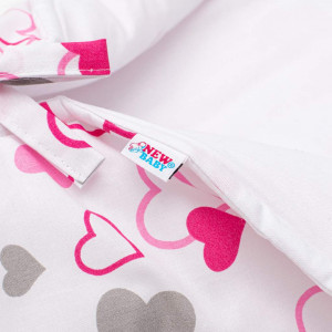 Klasická šnurovacia zavinovačka New Baby JACKET ružové srdiečka