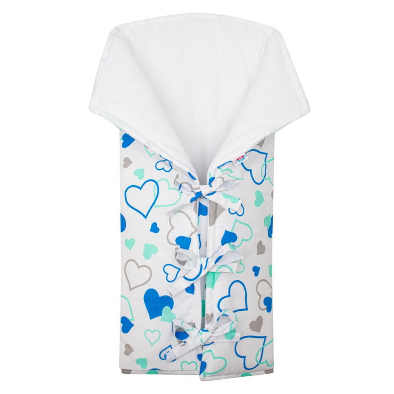 Klasická šněrovací zavinovačka New Baby JACKET modrá srdíčka