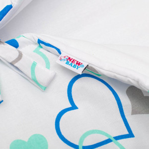 Klasická šněrovací zavinovačka New Baby JACKET modrá srdíčka