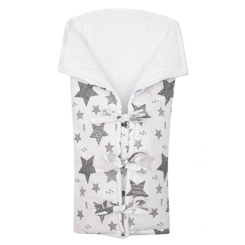 Klasická šnurovacia zavinovačka New Baby JACKET biela hviezdy
