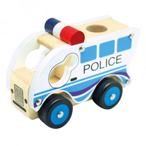Drevené auto polícia