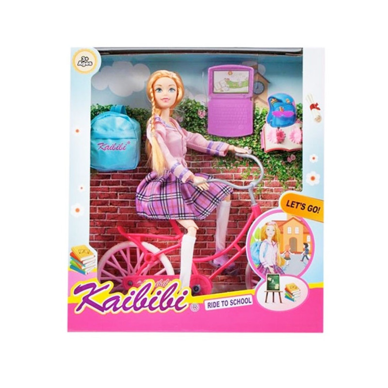 Bábika na bicykli s príslušenstvom
