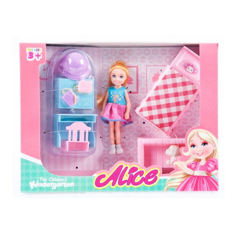Panenka Alice s mazlíčkem a nábytkem