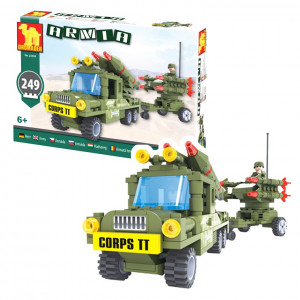 Stavebnice Auto vojenské s raketami 249
