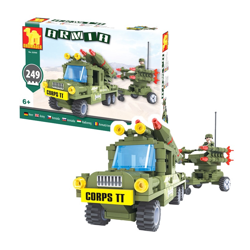 Stavebnice Auto vojenské s raketami 249