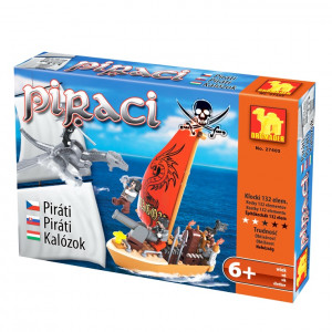 Stavebnice Piráti Člun s dělem 132 dílů