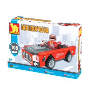Stavebnica Červené auto 108 dielikov