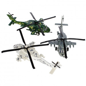 Kovová helikoptéra so samochodom
