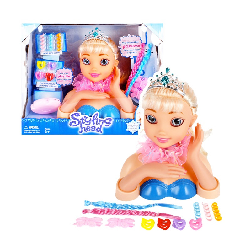 Hlava na česání s doplňky - Princezna