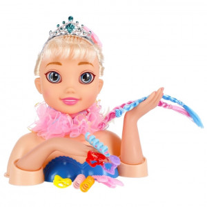 Hlava na česanie s doplnkami - Princezná
