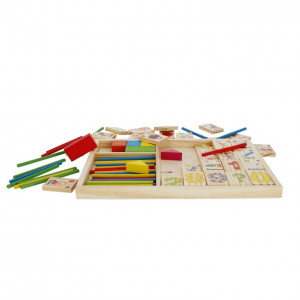 Dřevěný box Matematika - čísla, znaky, tvary