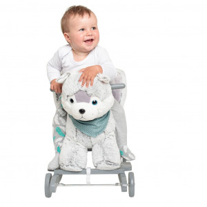 Hojdacia hračka s melódiou a kolieskami PlayTo husky