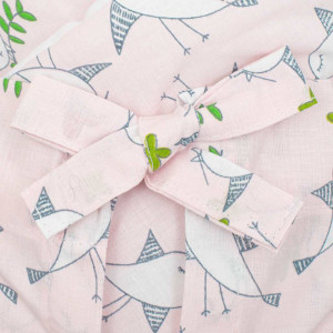 Klasická šněrovací zavinovačka New Baby Ptáčky růžová