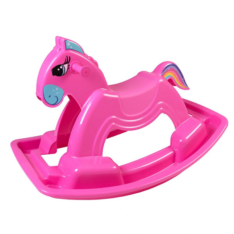 Houpací koník plastový BAYO 92 cm růžový