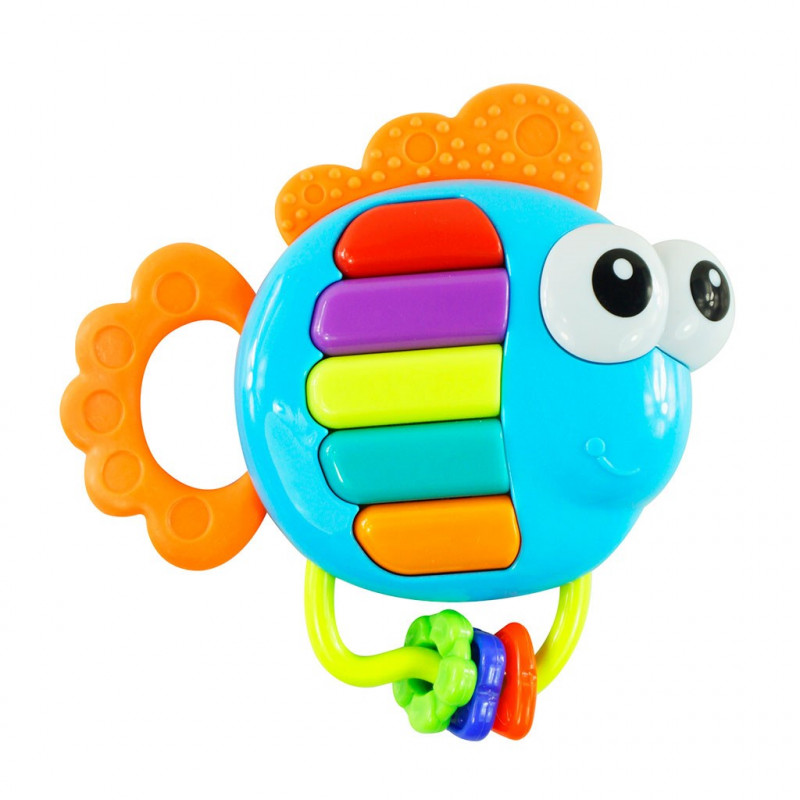 Detská hrkálka so zvukom Baby Mix klavír rybka