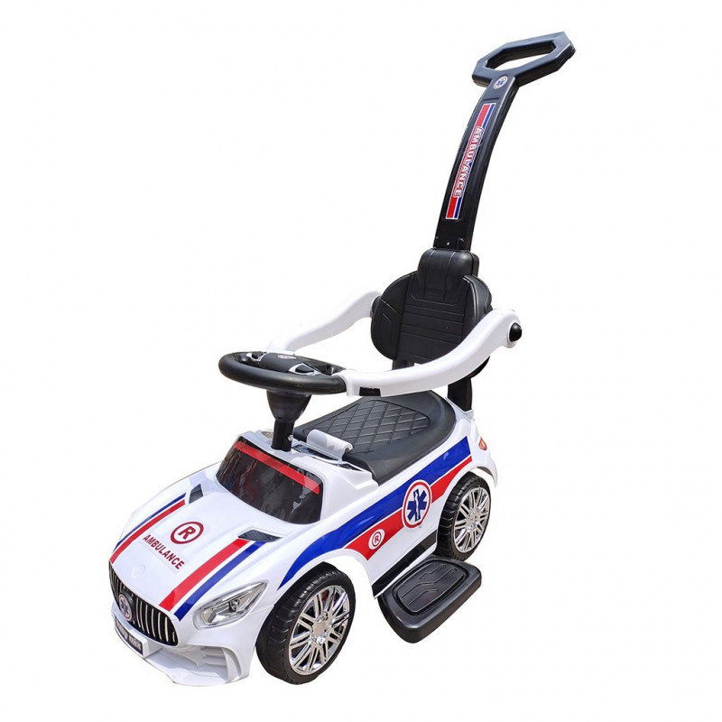 Detské odrážadlo so zvukom Baby Mix AMBULANCE biele