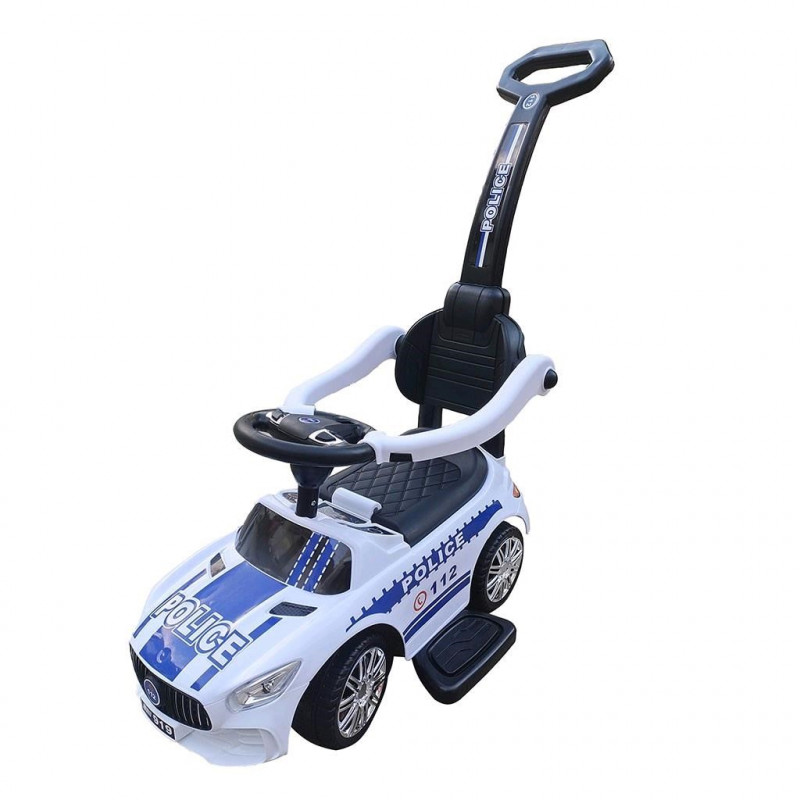 Detské odrážadlo so zvukom Baby Mix POLICE biele