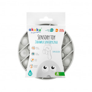 Senzorická hračka Praskacie bubliny Pop It Akuku kruh sivý