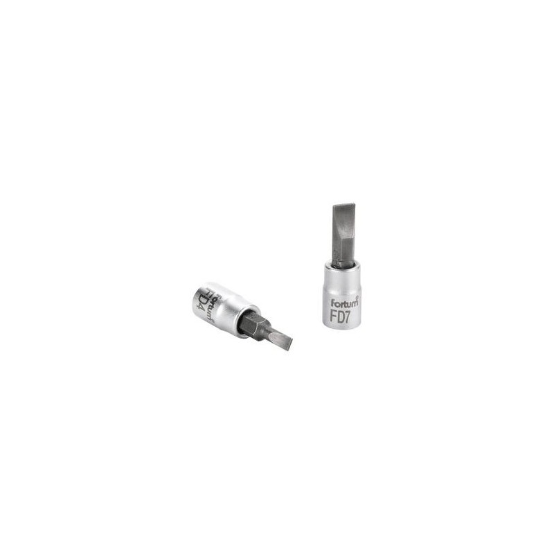 Hlavica zástrčná, 1/4'', skrutkovač plochý 8,0mm, Fortum, 4701803