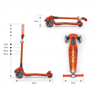 Detská kolobežka Milly Mally Scooter Boogie oranžová