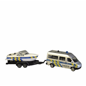 Auto policajné s člnom