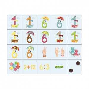 Matematika, čísla - 20 dřevěných kostek