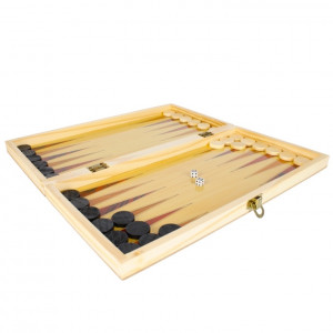 Dřevěné šachy a backgammon v krabičce