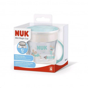 Dětský hrníček Mini Magic NUK 360° s víčkem modrá
