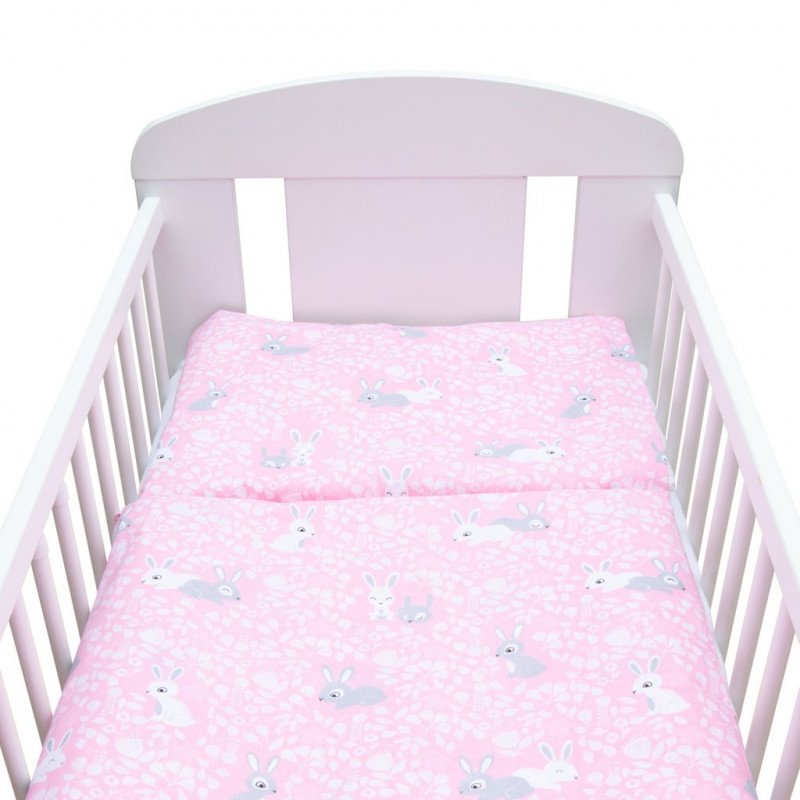 2-dílné ložní povlečení New Baby 90/120 cm Králíčky růžový